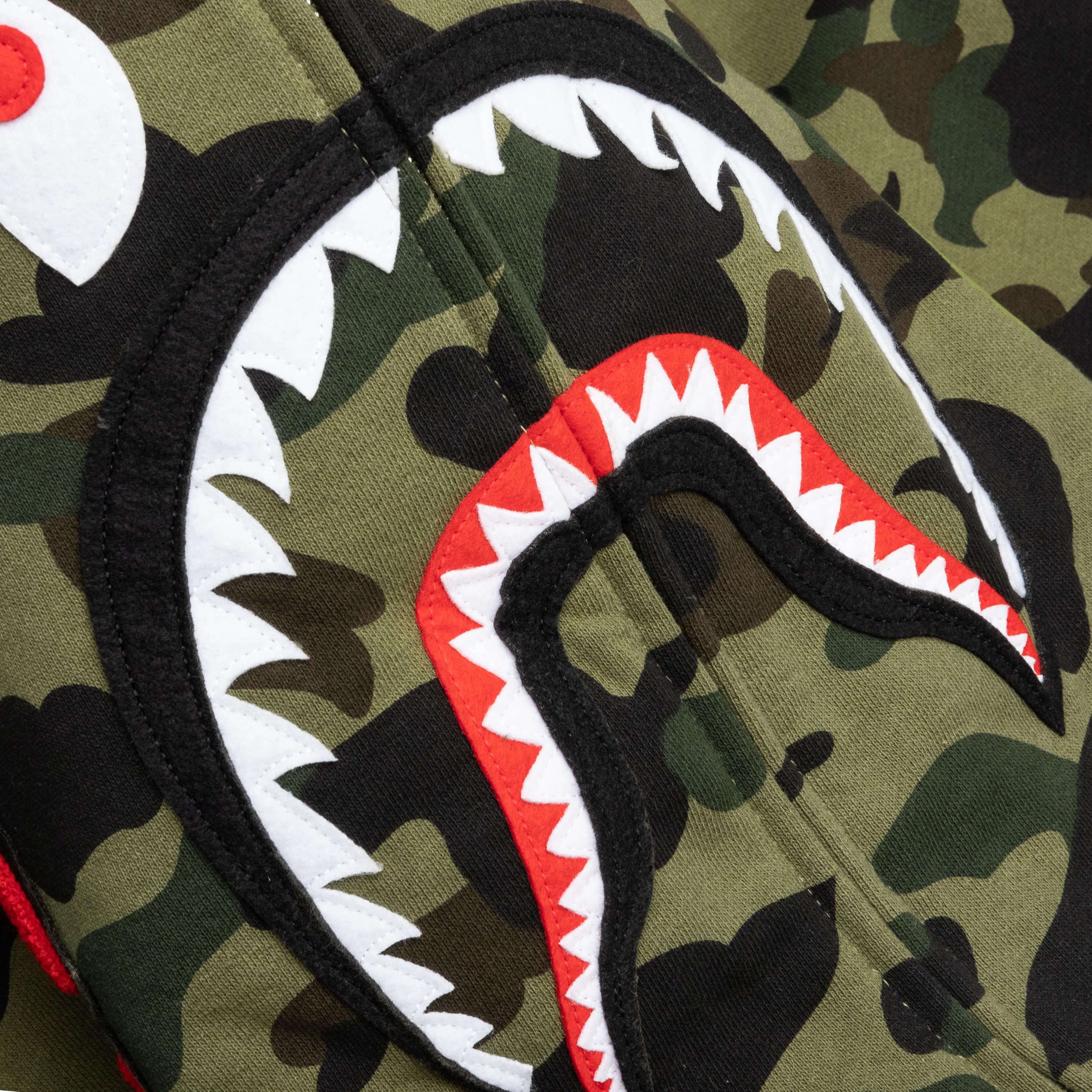 1st Camo Shark Full Zip Hoodie - Green - Image 3
