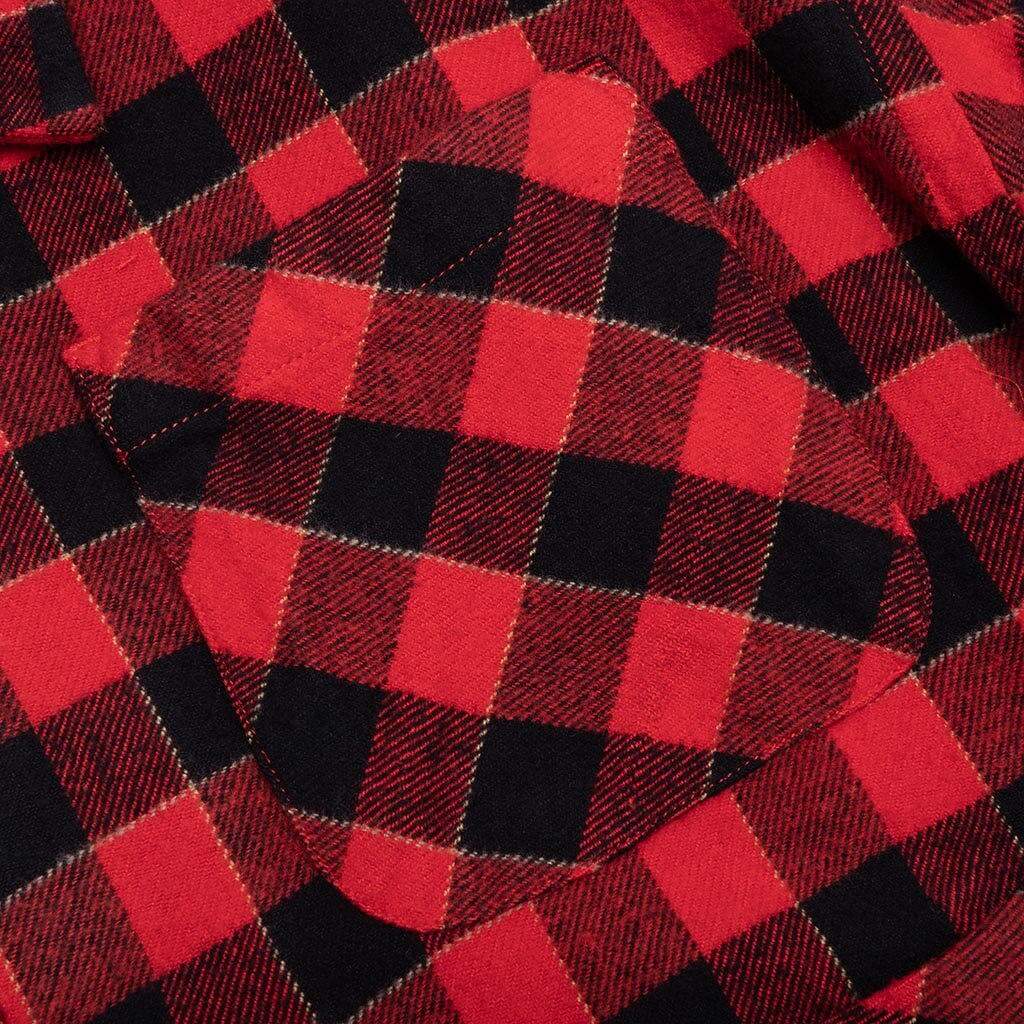6 Pocket Flannel Shirt - Red/Black - Image 3