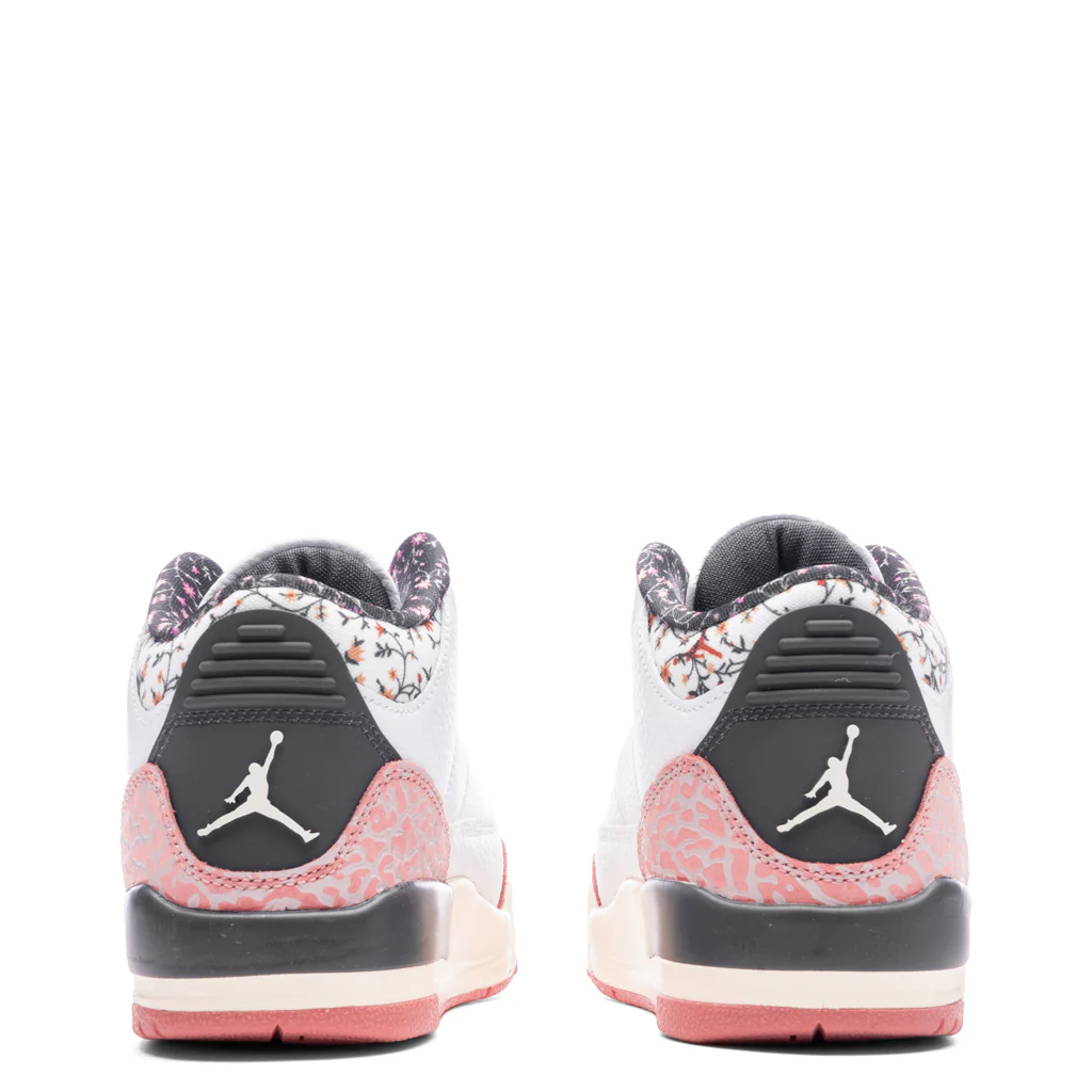 Jordan 3 Retro (PS) 'Vintage Floral' - White/Anthracite/Red Stardust - Image 4