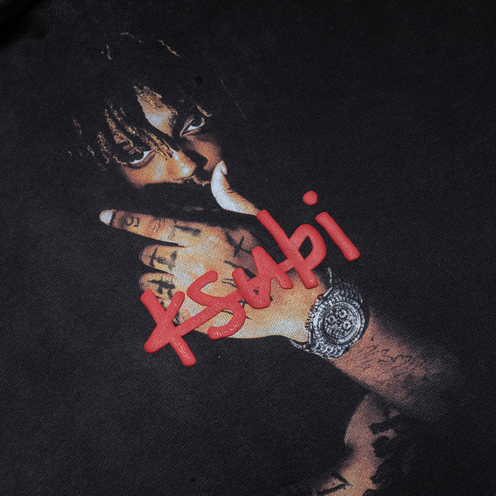 999 Juice Wrld Biggie Hoodie - Jet Black Fade - Image 3