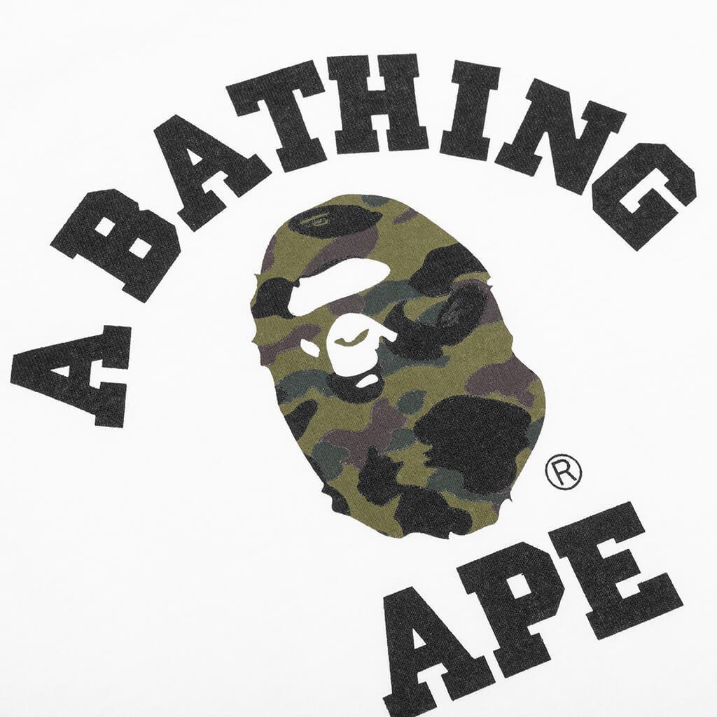Kids 1st Camo College Tee - White/Green - Image 3