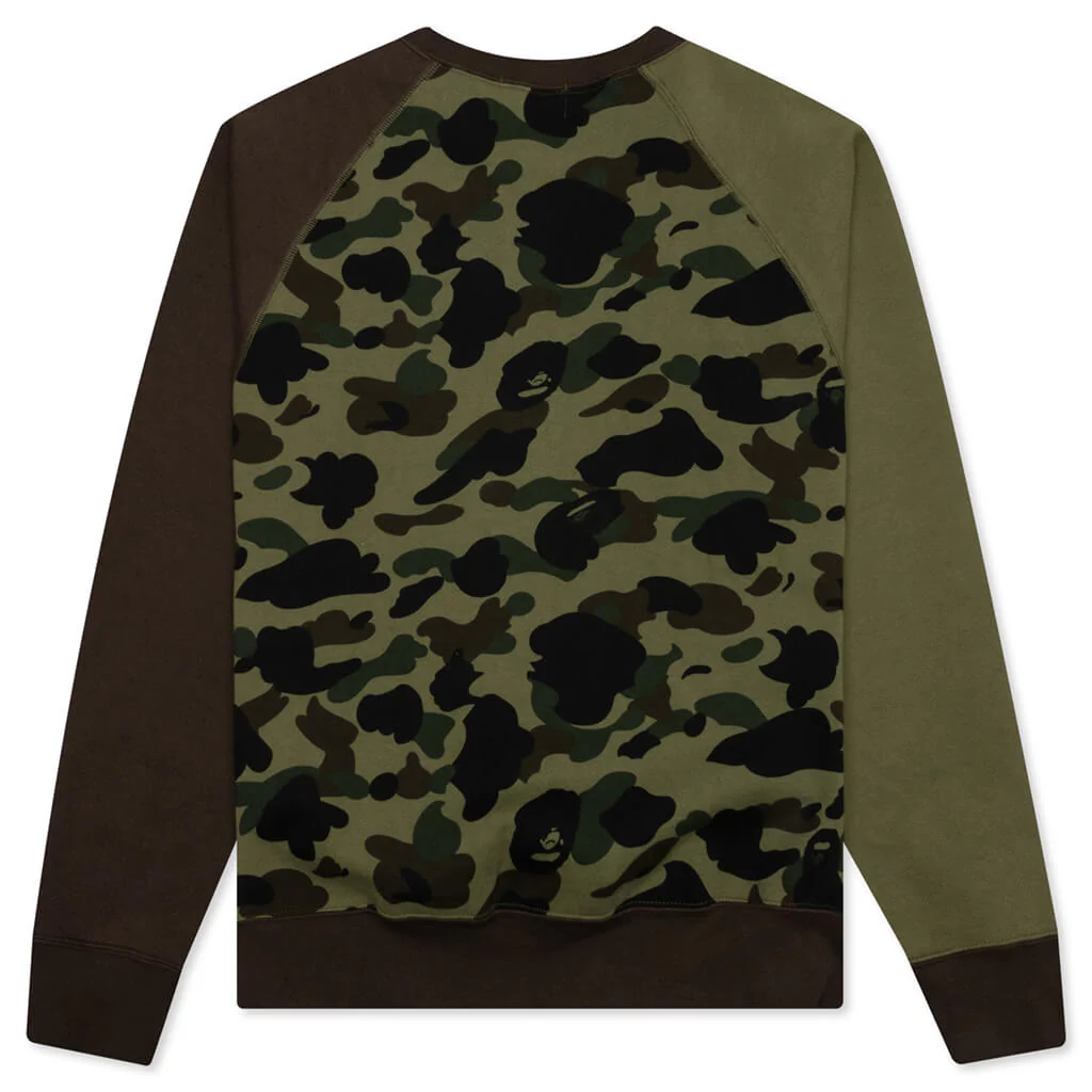 1st Camo Crazy NYC Logo Relaxed Fit Crewneck - Green - Image 2