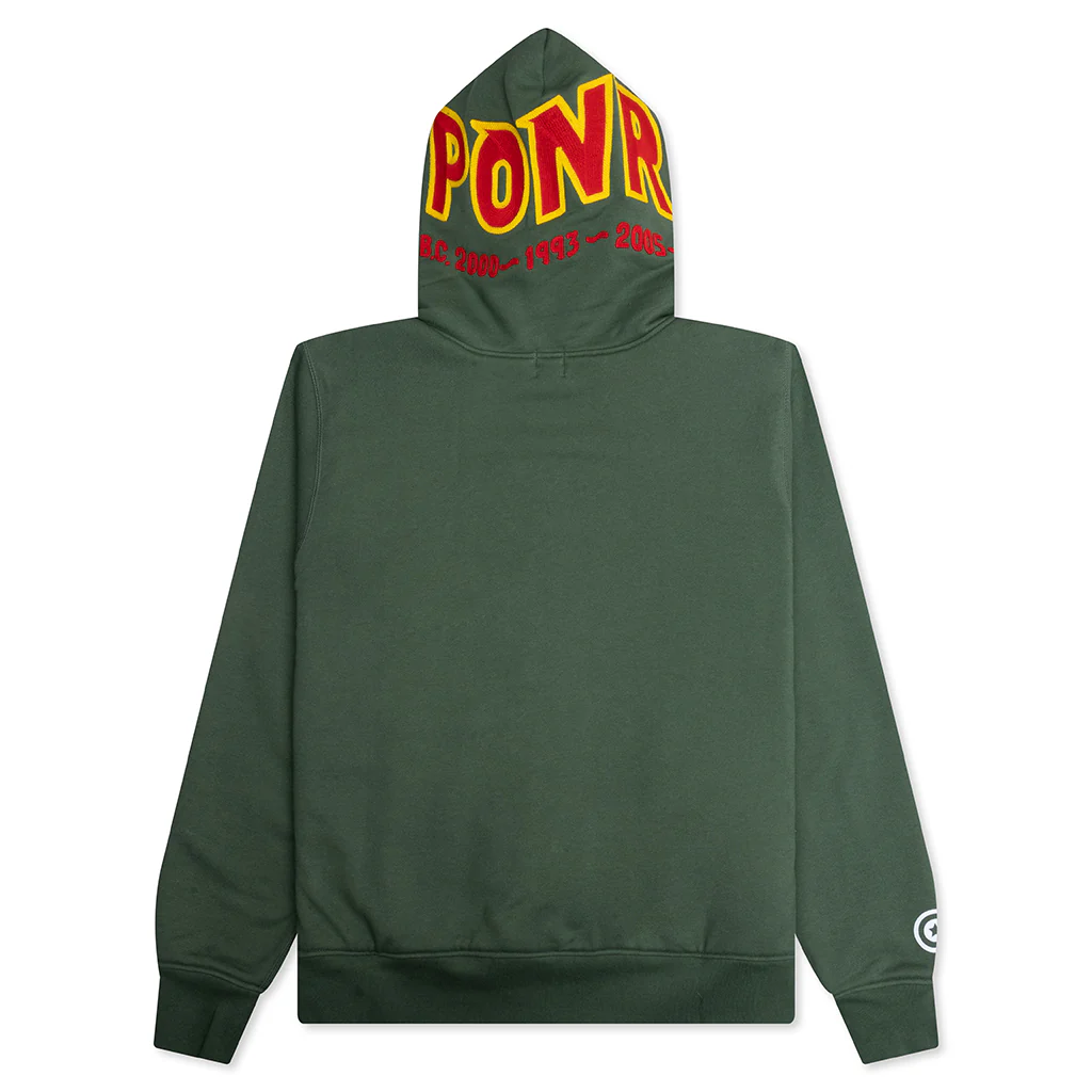 2nd Shark Full Zip Hoodie - Green - Image 2