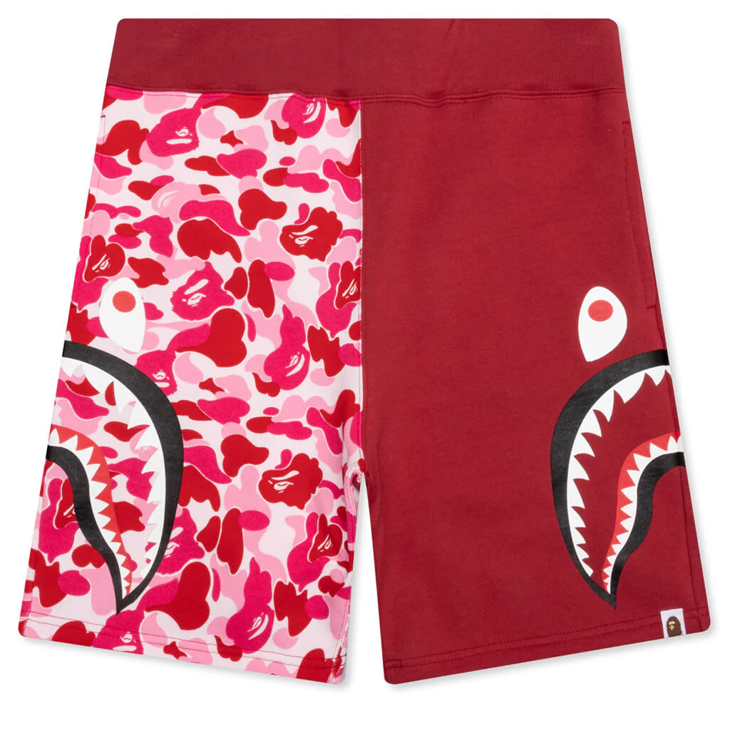 Abc Camo Side Shark Sweat Shorts - Pink