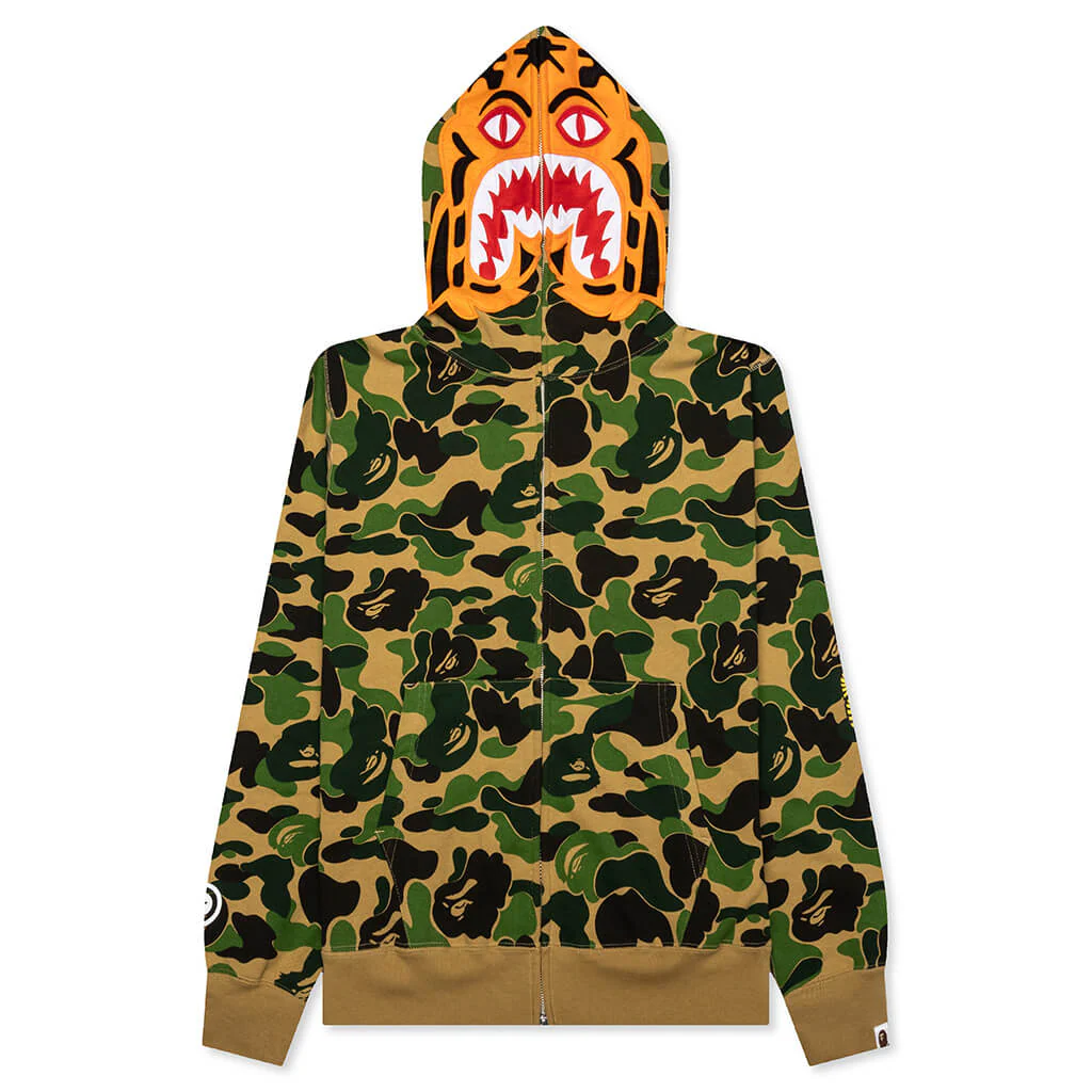Abc Camo Tiger Full Zip Hoodie - Green