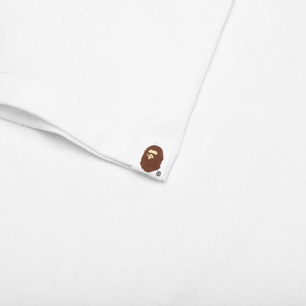 Bape Logo Monogram College Tee  - White/Navy - Image 4
