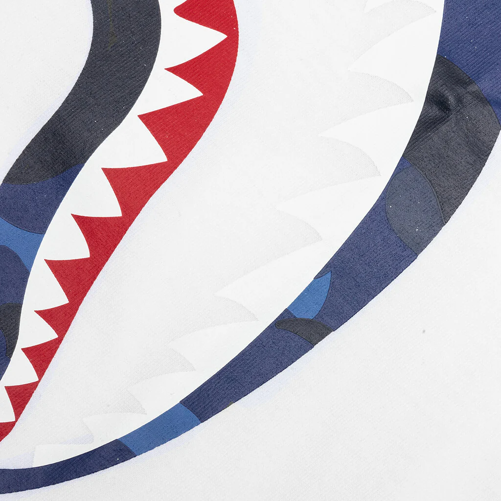 Color Camo Shark Tee - White/Navy - Image 5