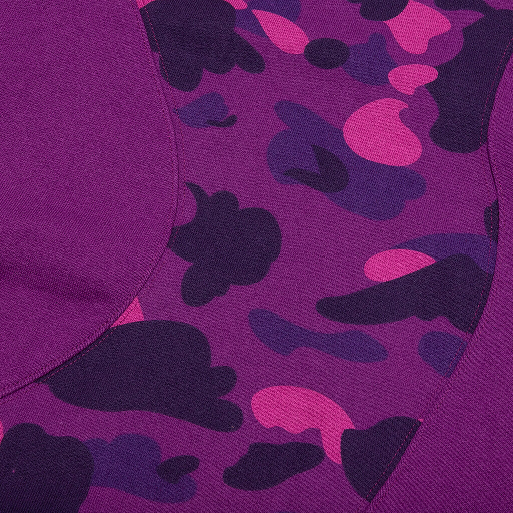 Color Camo College Cutting Relaxed Fit Hoodie - Purple - Image 4