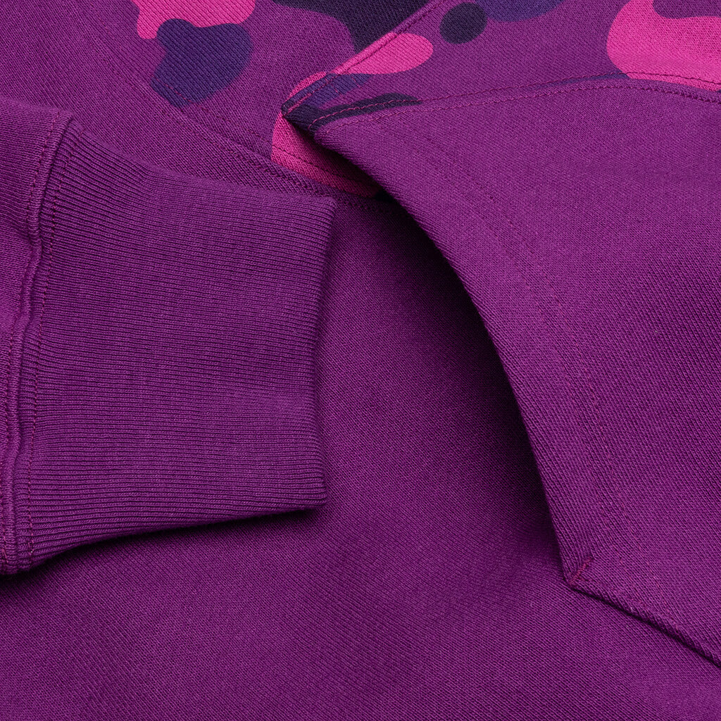 Color Camo College Cutting Relaxed Fit Hoodie - Purple - Image 6