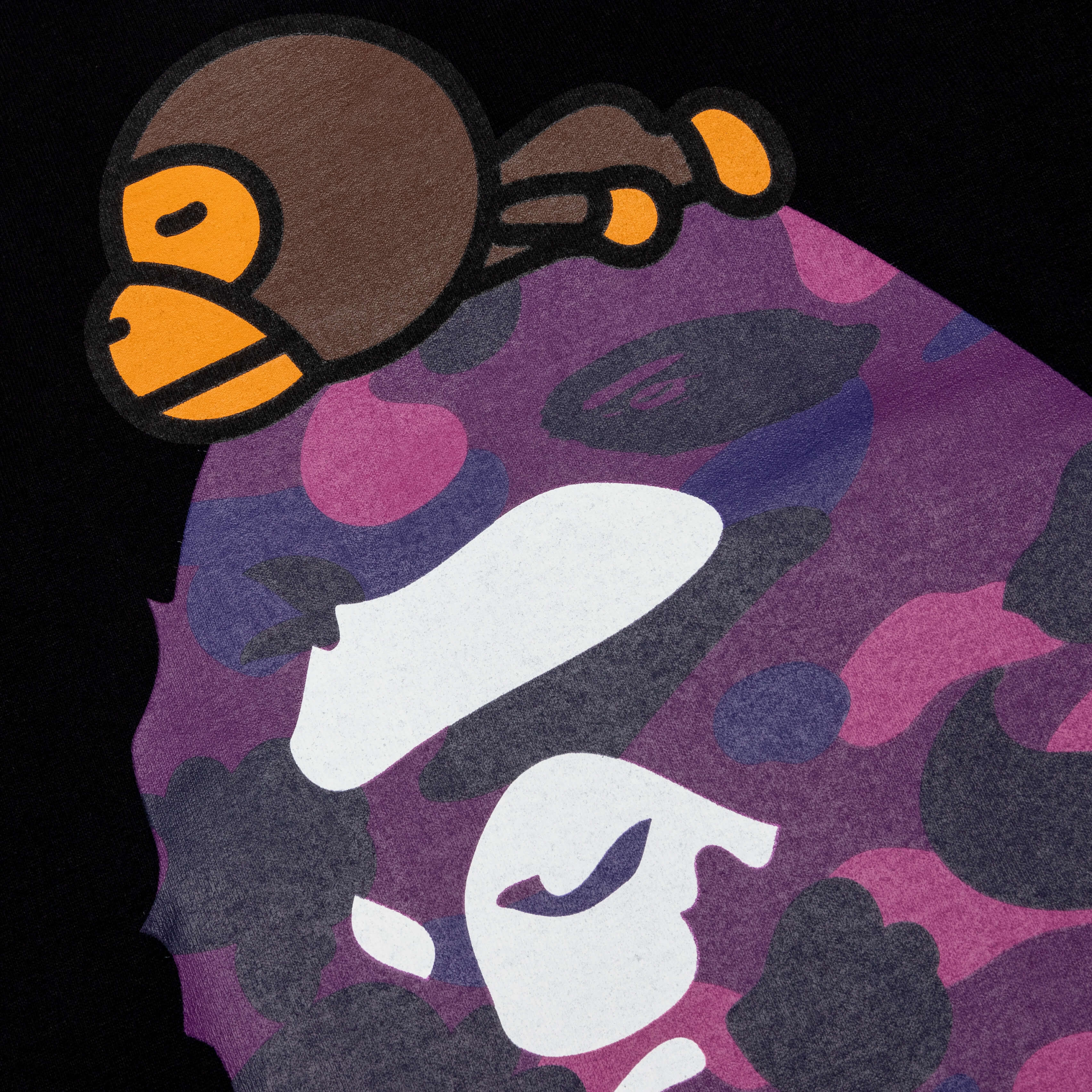 Color Camo Milo on Big Ape Tee - Black/Purple - Image 4