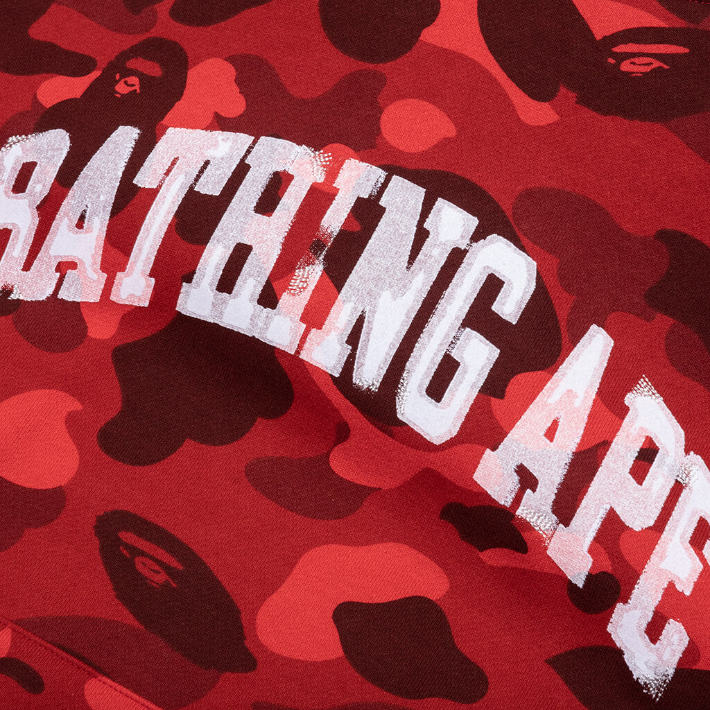 Color Camo Pullover Hoodie - Red - Image 4