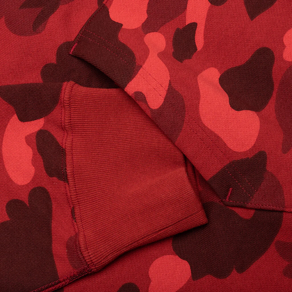 Color Camo Pullover Hoodie - Red - Image 5