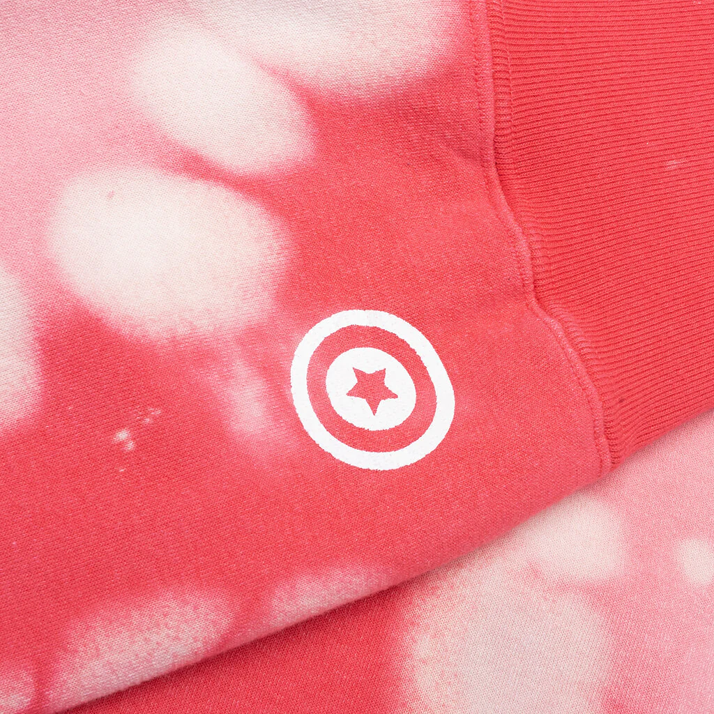 Hand Dye Shark Full Zip Hoodie - Red - Image 5