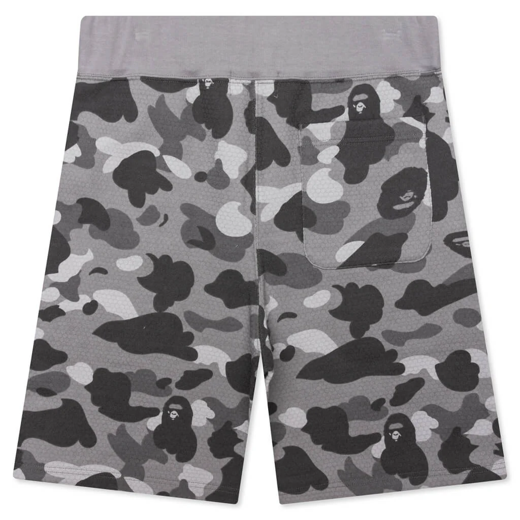 Honeycomb Camo Shark Sweat Shorts - Grey - Image 2