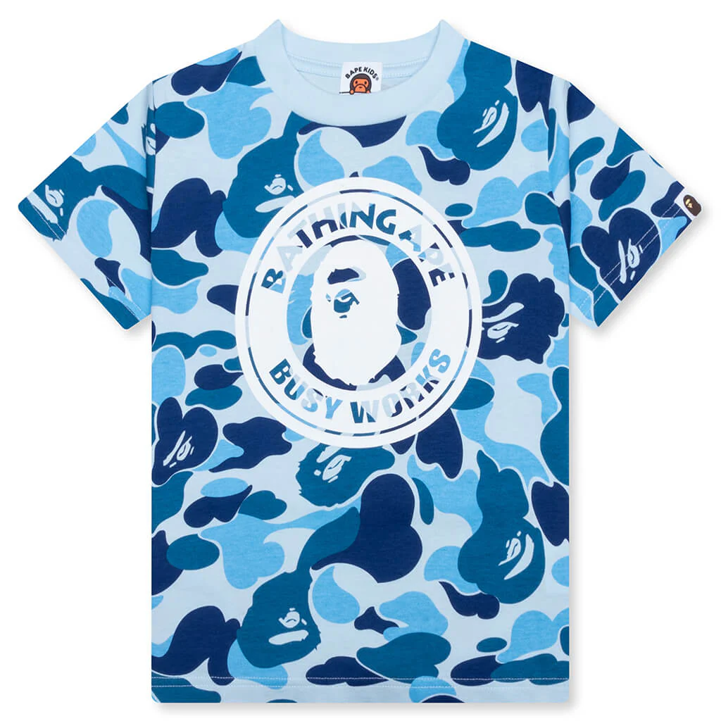 Kid's ABC Camo Busy Works Tee - Blue