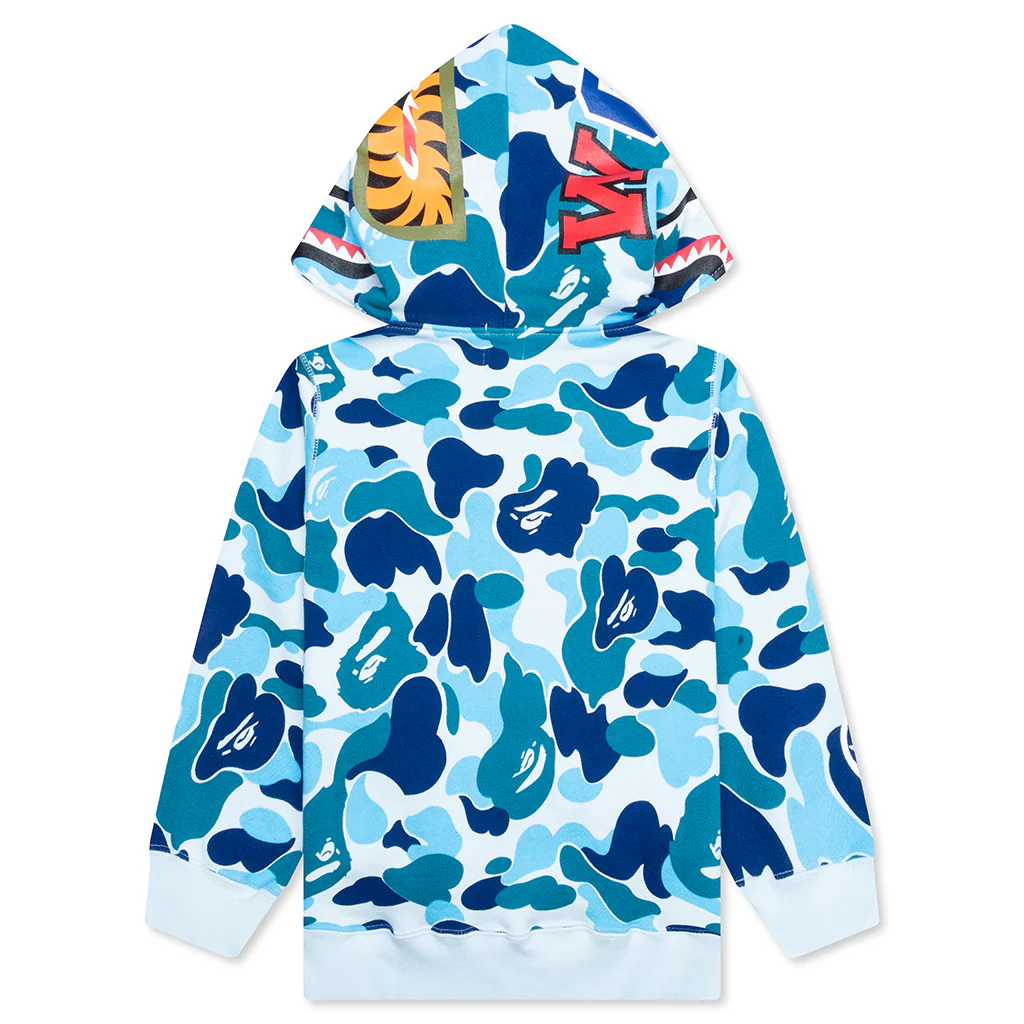 Kid's Abc Camo Shark Zip Hoodie - Blue - Image 2