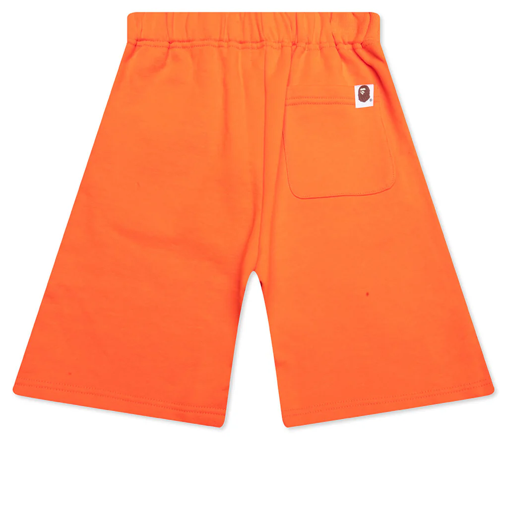 Kid's Bape Pigment Dye Sweat Shorts - Orange - Image 2