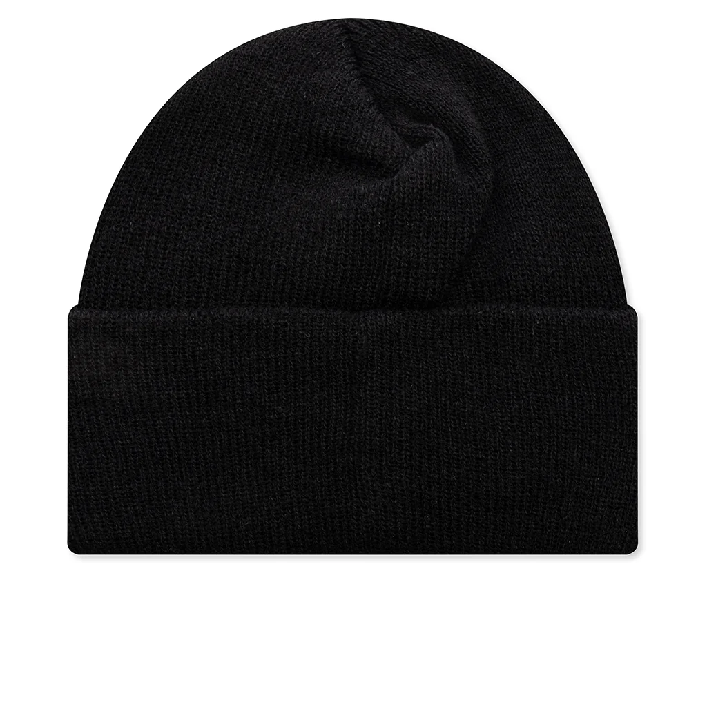 Cuffed Knit Beanie - Black - Image 3