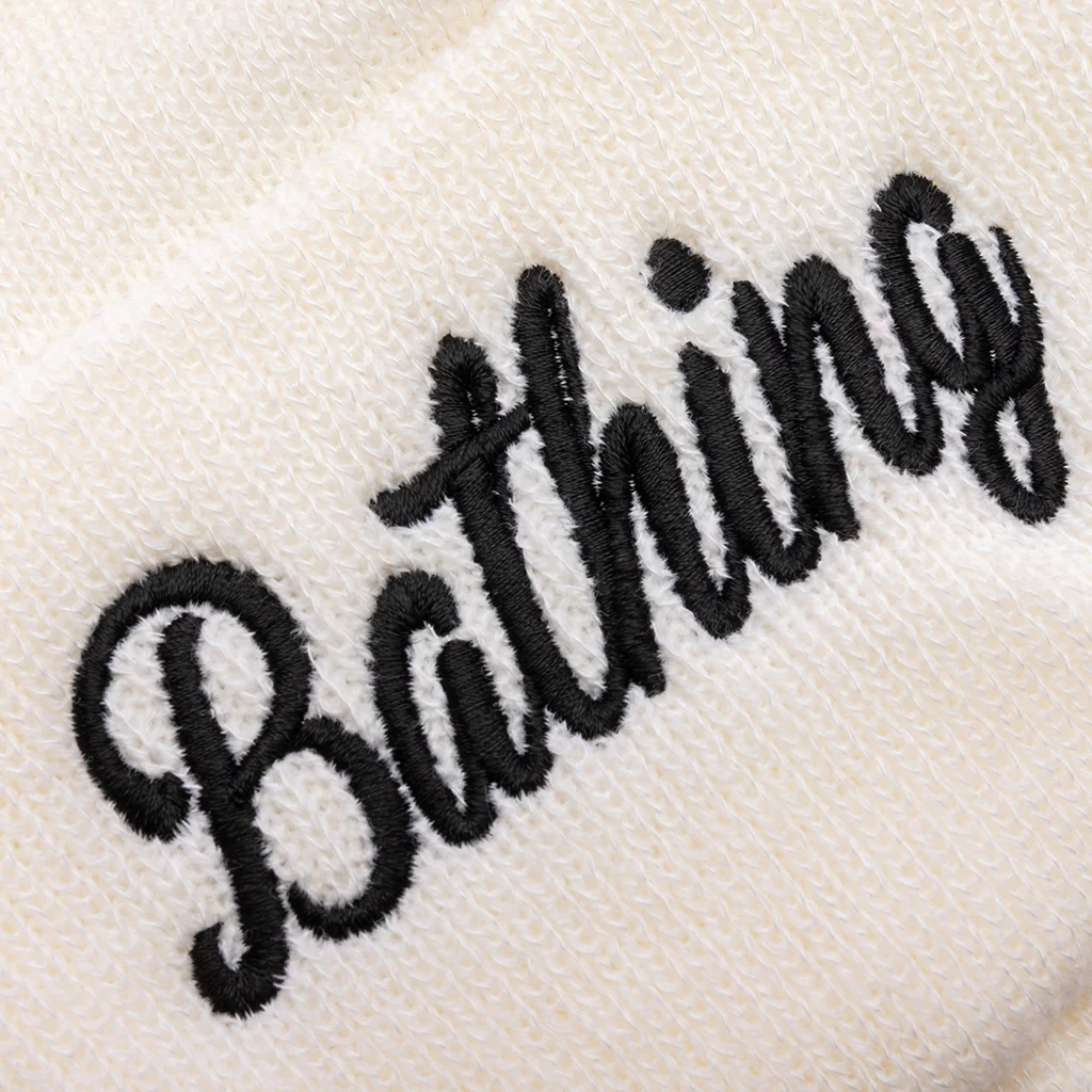 Cuffed Knit Beanie - White - Image 2