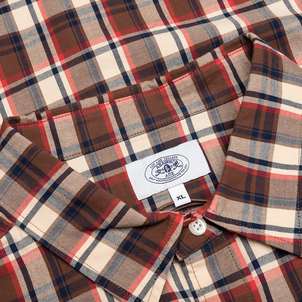 Mini Bape Check Loose Fit Shirt - Red - Image 3