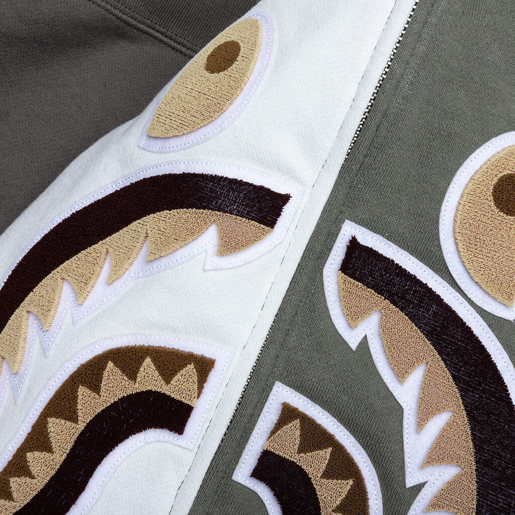 Shark Full Zip Hoodie #2 - Olive Drab - Image 5