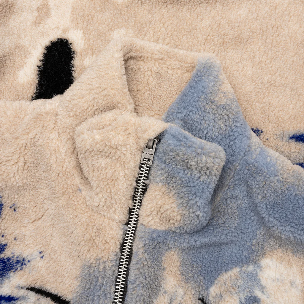 Teddy Jacquard Jacket - Beige - Image 3