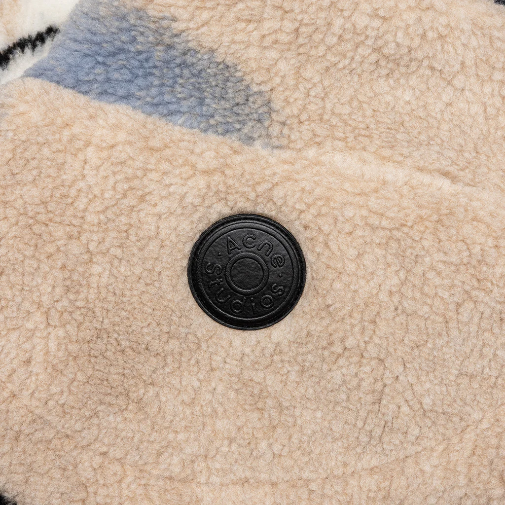 Teddy Jacquard Jacket - Beige - Image 5