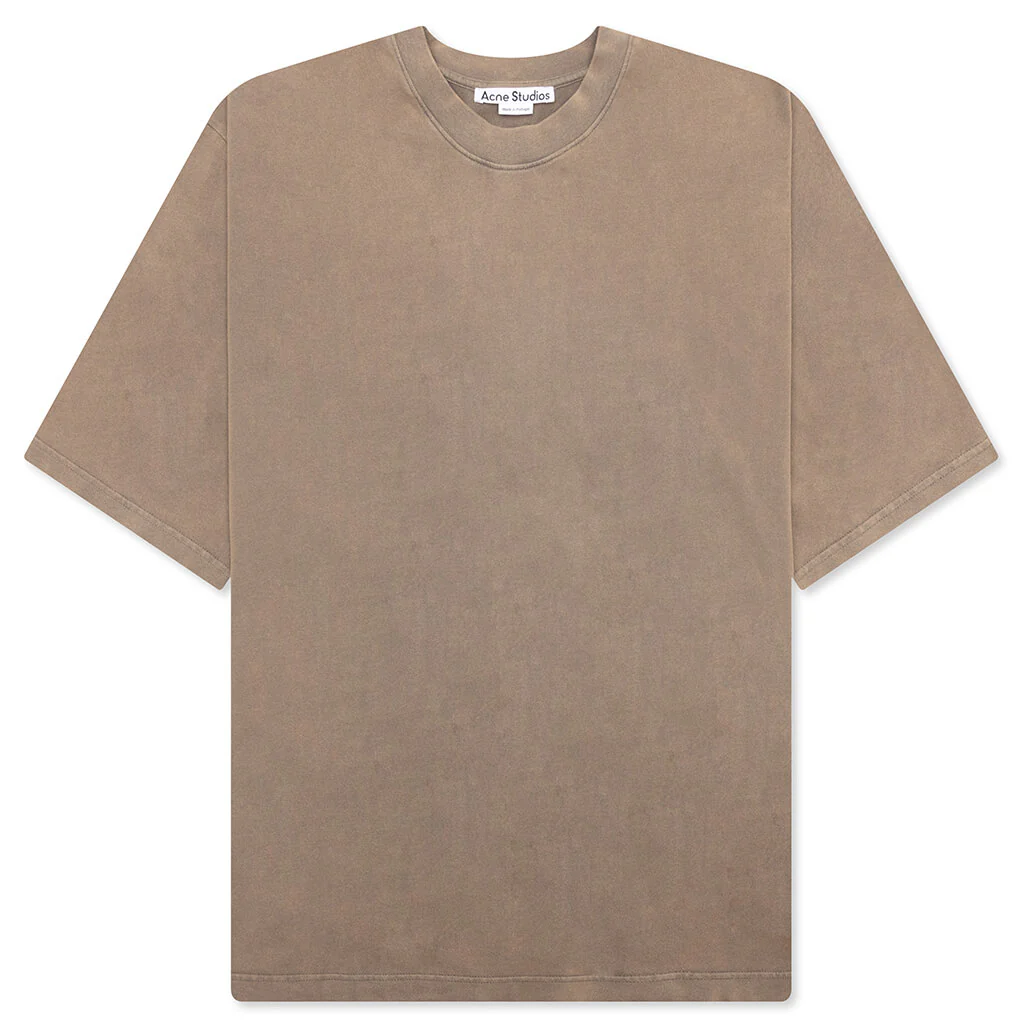 Garment Dyed Crew Neck T-shirt - Taupe Brown