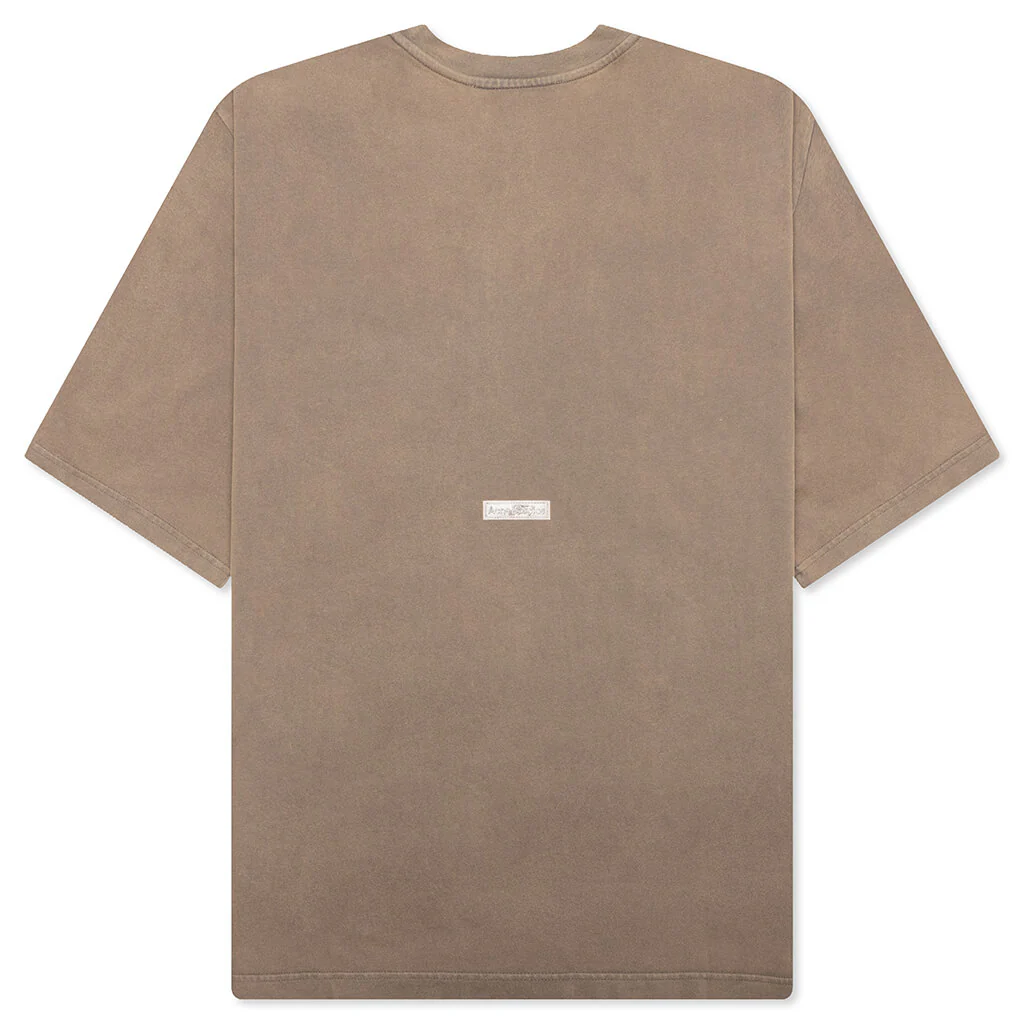 Garment Dyed Crew Neck T-shirt - Taupe Brown - Image 2