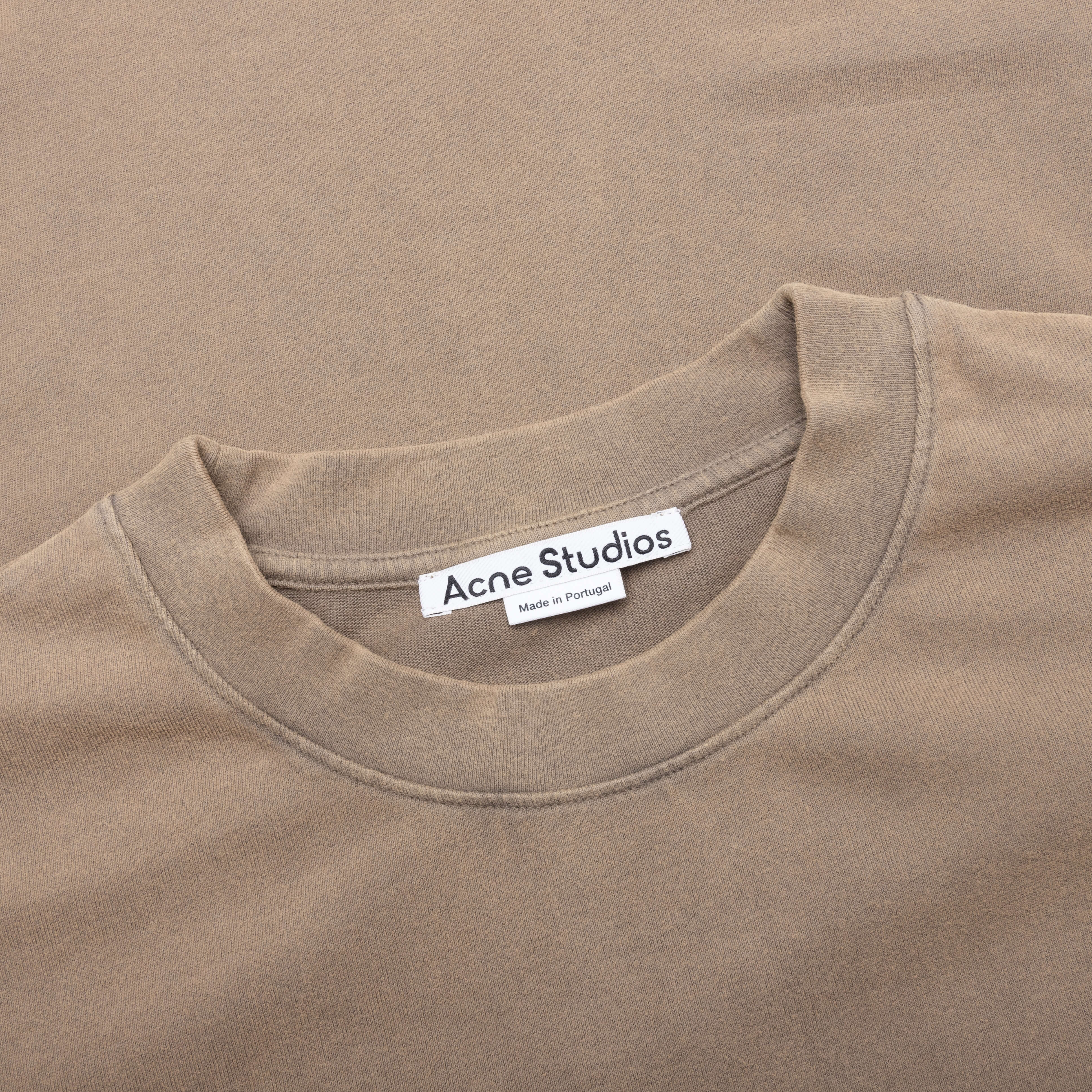 Garment Dyed Crew Neck T-shirt - Taupe Brown - Image 3