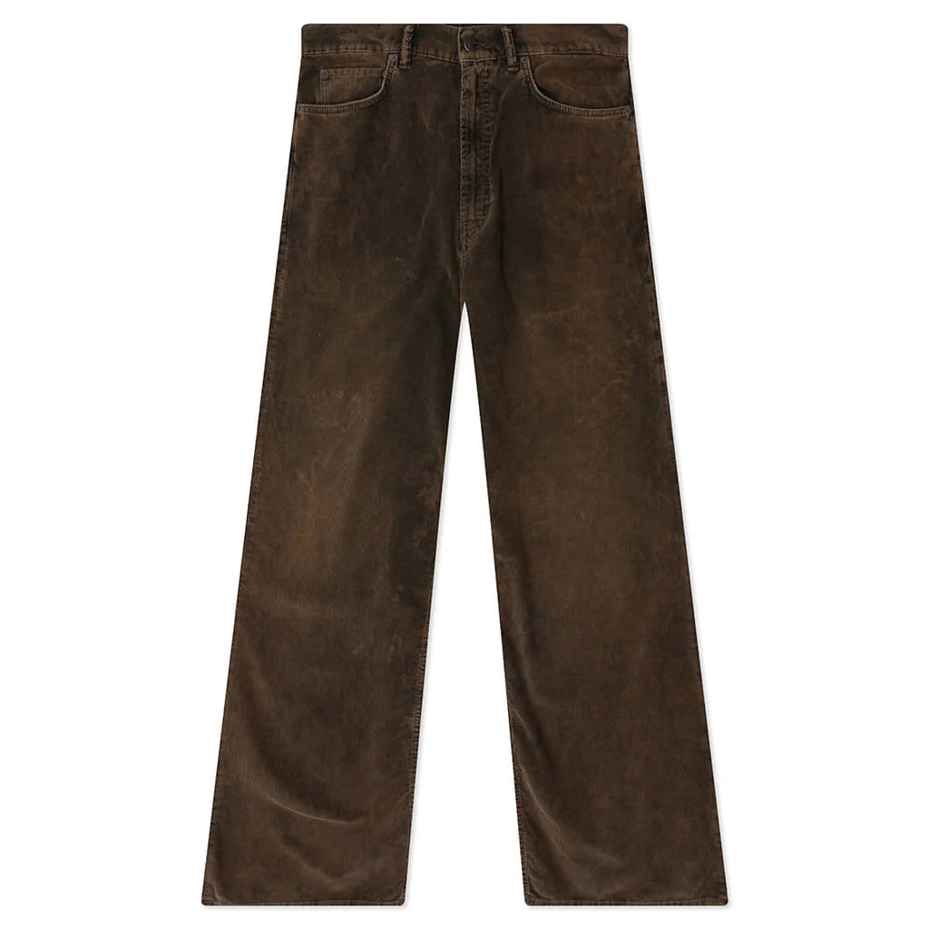 Stonewash Corduroy Trousers - Olive Green