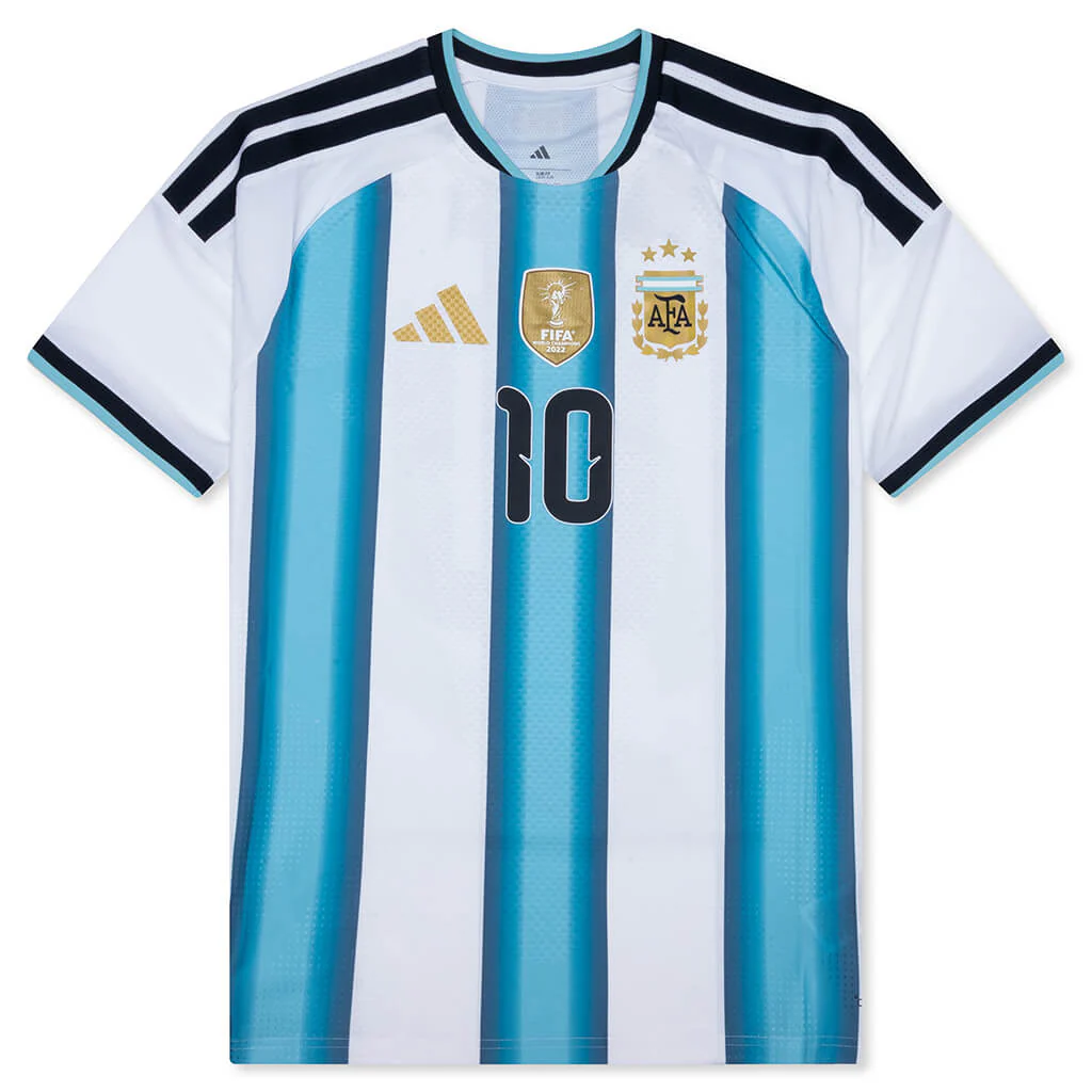 Argentina 26 Messi Home Authentic Jersey - White