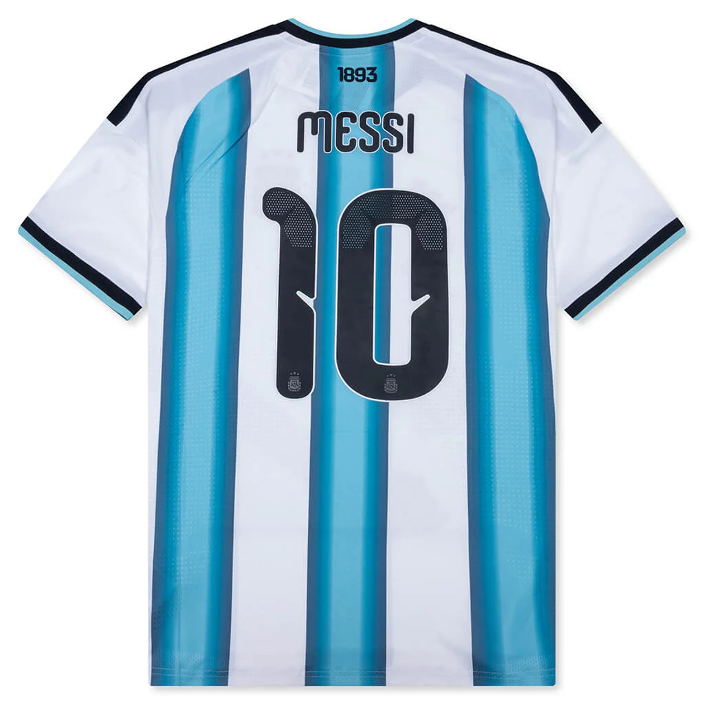 Argentina 26 Messi Home Authentic Jersey - White - Image 2