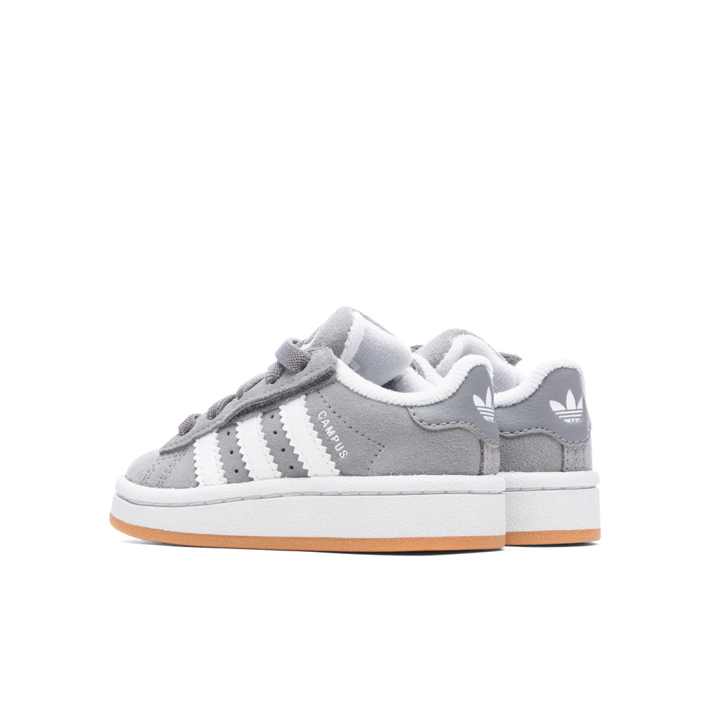 Toddlers Campus 00s Comfort Elastic Lace - Grey Three/Cloud White/Gum - Image 3