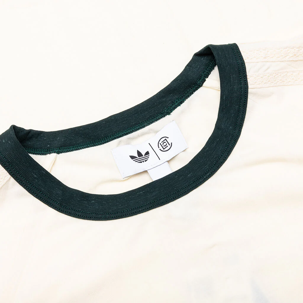 Adidas Originals x CLOT Rib Tee by Edison Chen - Cream White/Green Night - Image 3