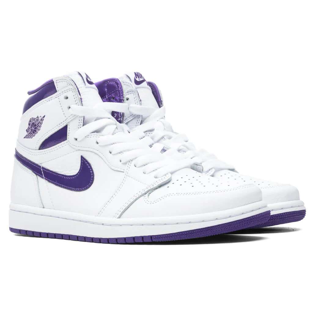 Women's Air Jordan 1 Retro Hi - White/Court Purple - Image 2