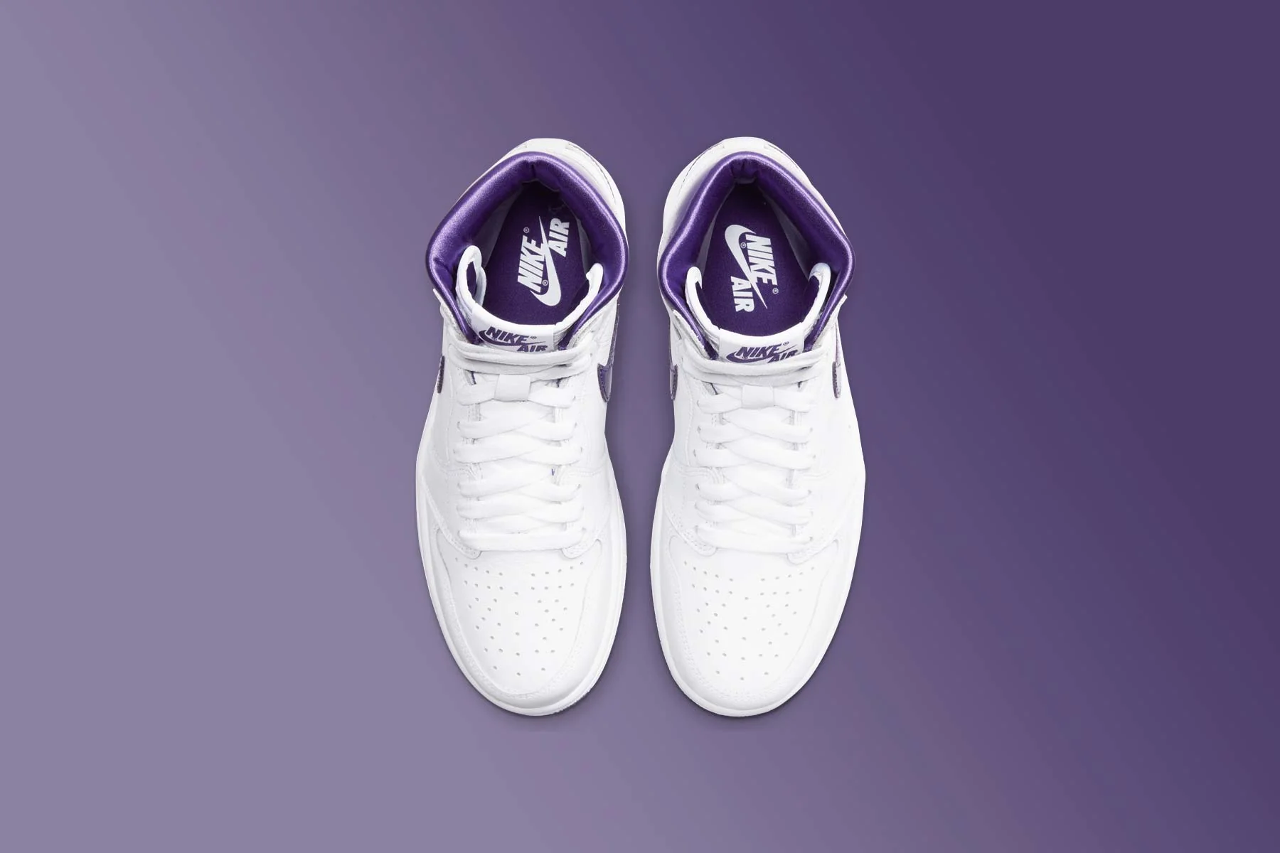 Women's Air Jordan 1 Retro Hi - White/Court Purple - Image 7