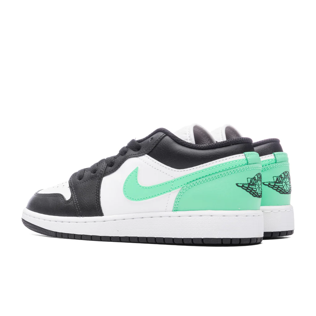 Air Jordan 1 Low (GS) - White/Black/Green Glow - Image 3