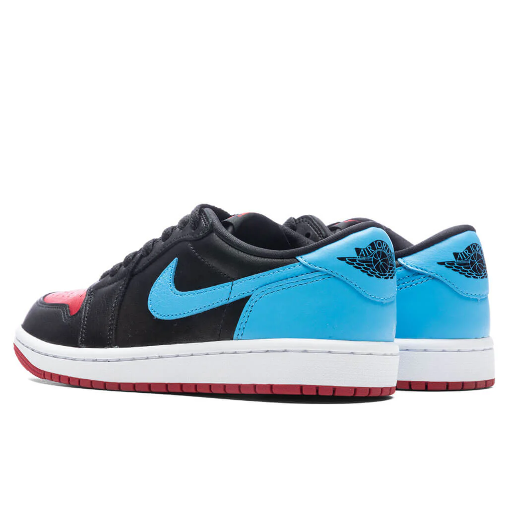 Women's Air Jordan 1 Retro Low OG - Black/Dark Powder Blue/Gym Red - Image 3