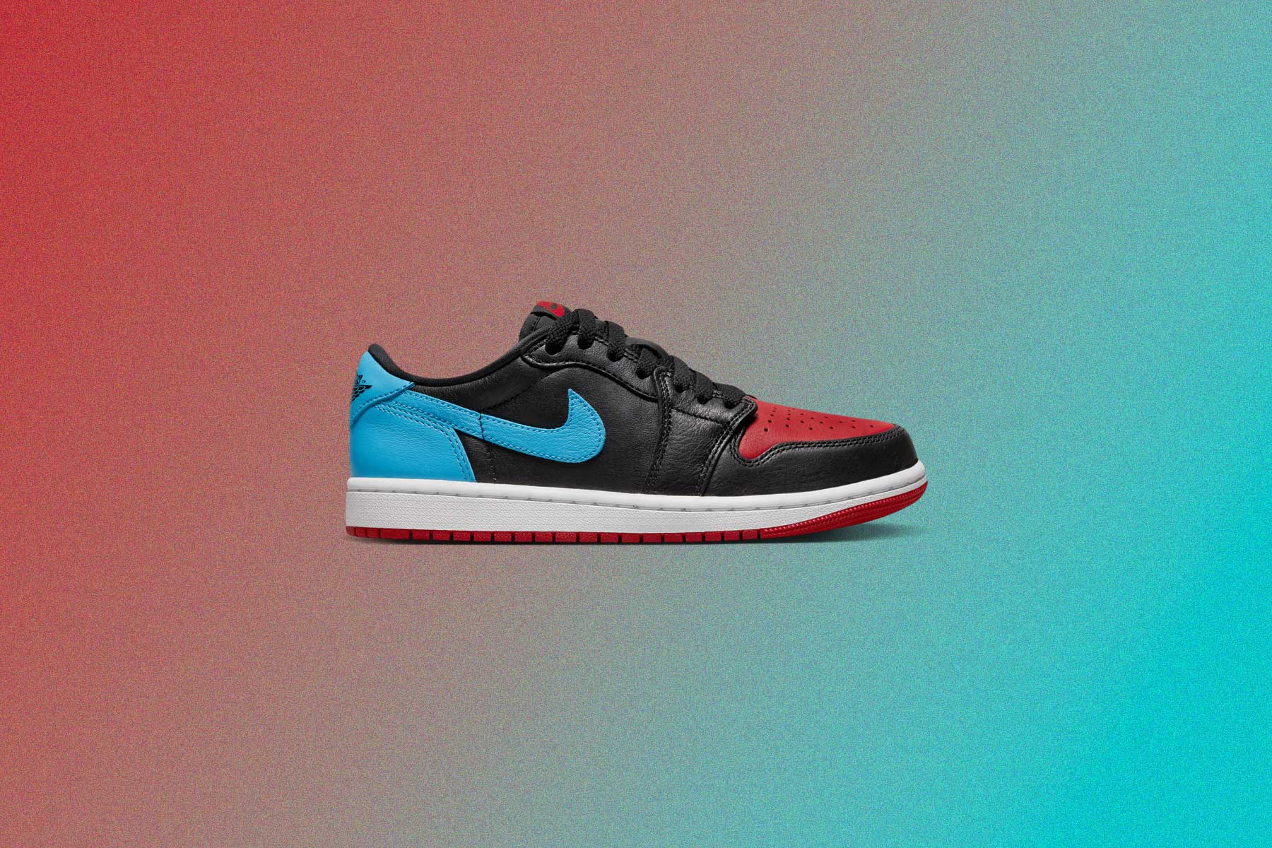 Women's Air Jordan 1 Retro Low OG - Black/Dark Powder Blue/Gym Red - Image 5