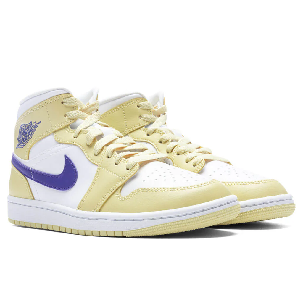 Women's Air Jordan 1 Mid - Lemon Wash/Lapis/White - Image 2
