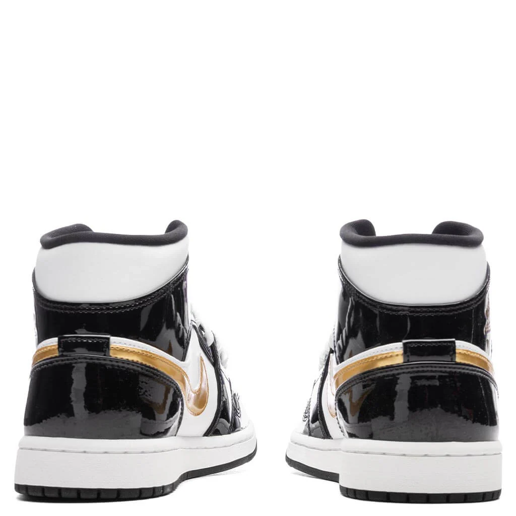 Air Jordan 1 Mid SE - Black/Metallic Gold/White - Image 4
