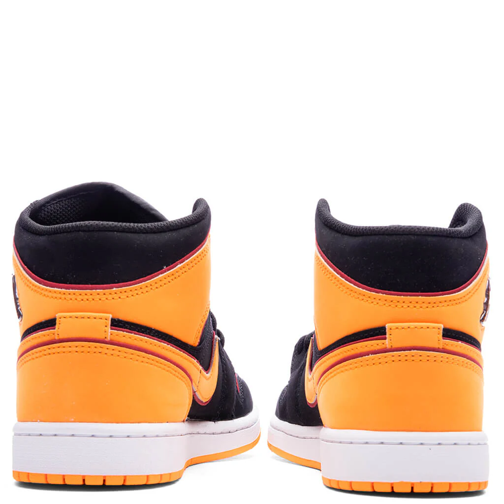 Air Jordan 1 Mid SE - Black/Vivid Orange/Cardinal Red - Image 4