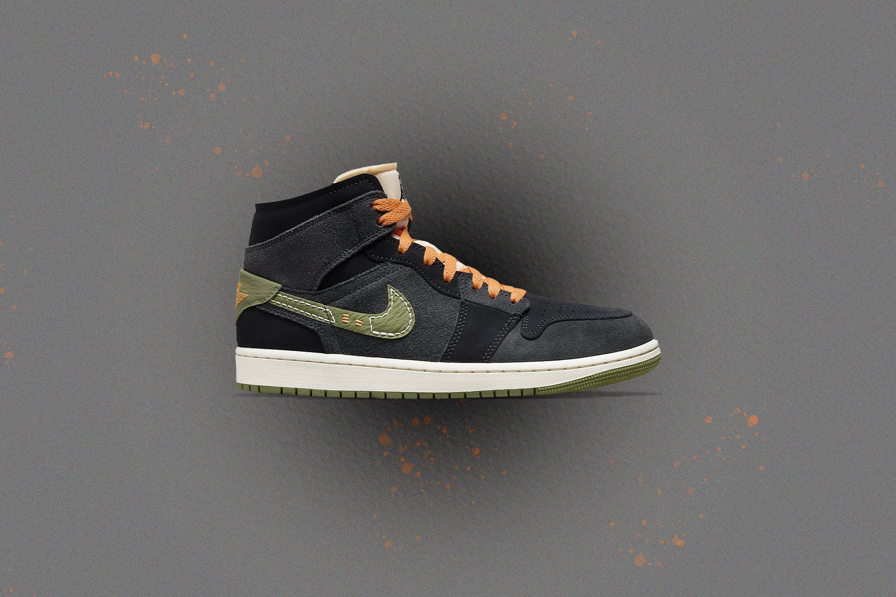 Air Jordan 1 Mid SE Craft - Anthracite/Sky J Light Olive/Black - Image 2