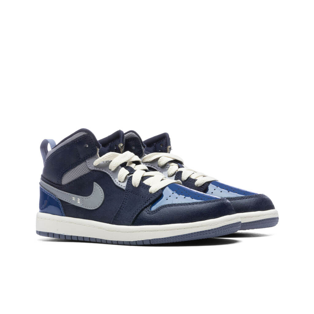 Air Jordan 1 Mid SE Craft (PS) - Obsidian/White/French Blue - Image 2