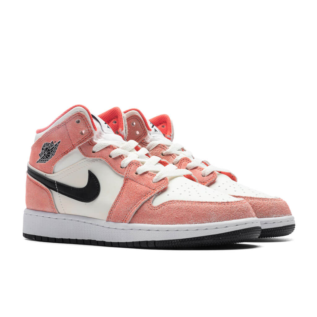 Air Jordan 1 Mid SE (GS) - Team Orange/Black/Sail - Image 2