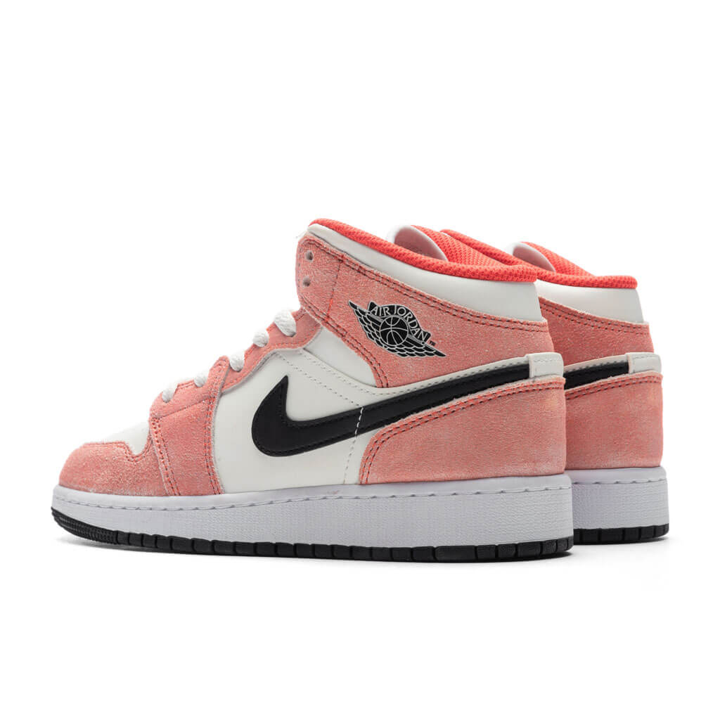 Air Jordan 1 Mid SE (GS) - Team Orange/Black/Sail - Image 3