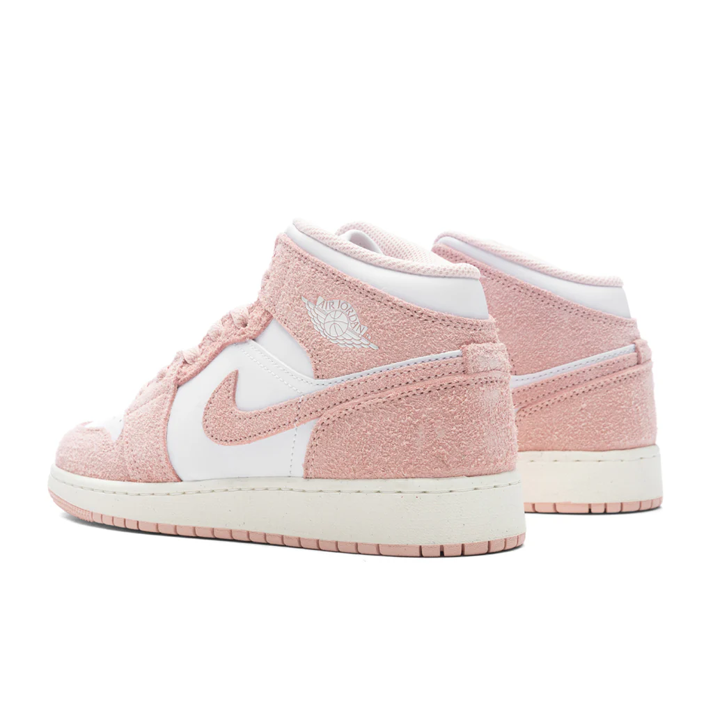 Air Jordan 1 Mid SE (GS) - White/Legend Pink/Sail - Image 3