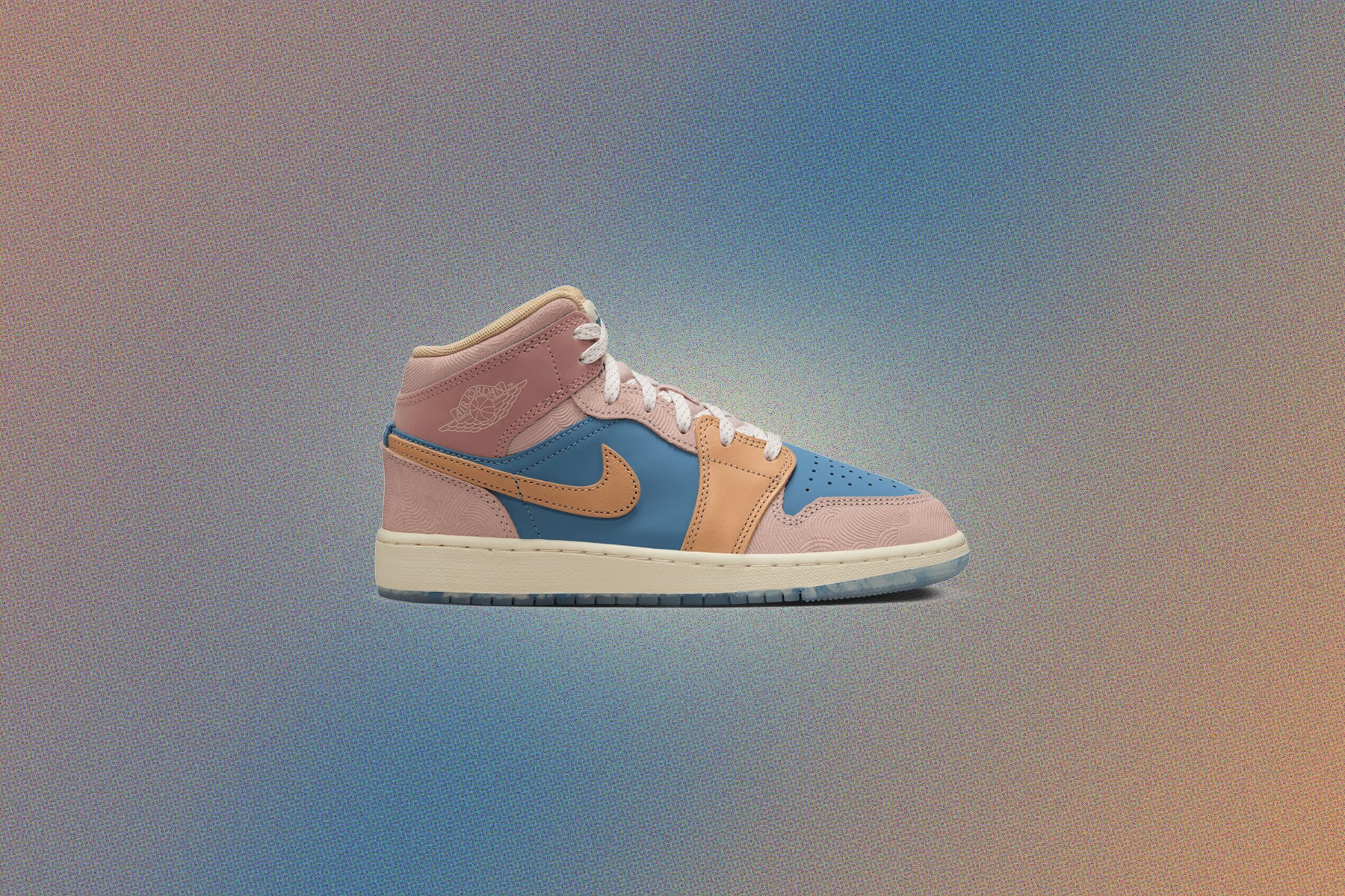 Air Jordan 1 Mid SS (GS) 'Zen' - Aegean Storm/Hemp/Pink Oxford - Image 5