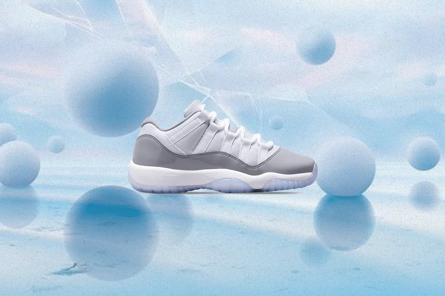 Air Jordan 11 Retro Low Cement Grey (GS) - White/University Blue/Cement Grey - Image 6